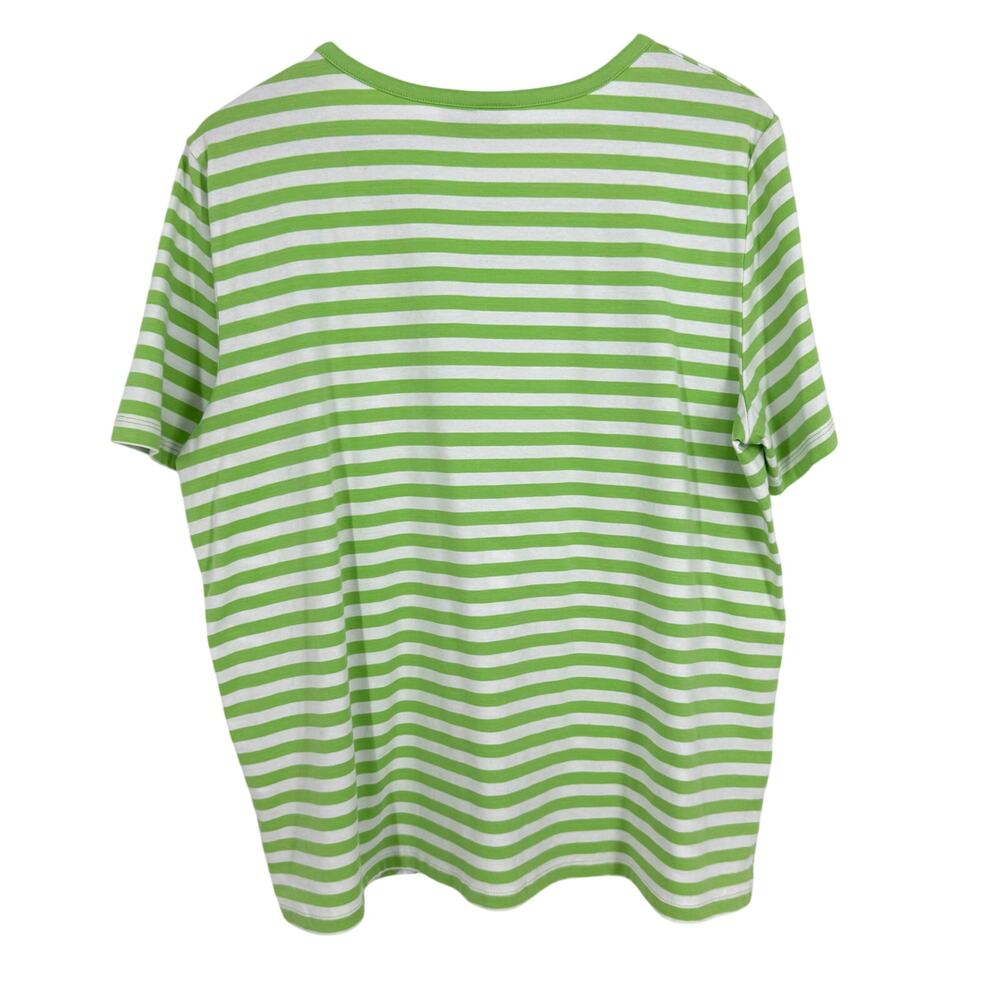 NEW NWT Alfred Dunner Sz Large Green Summer Short Sleeve Blouse Shirt Top Cute - Picture 8 of 8